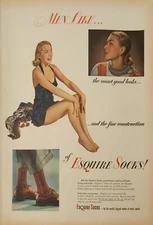 1947 Esquire socks Vintage Ad men like the smart looks fine construction