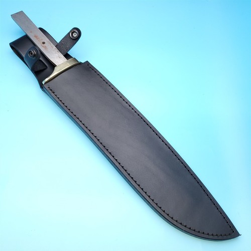 Fixed Blade Knife Sheath Black Leather Bowie Belt Pouch 15.5" x 10.75" Quality - Picture 17 of 17