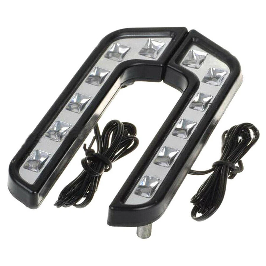Luz antiniebla blanca 6LED para montaje en parrilla delantera de coche lámpara en forma de L accesorio SUV 1 par Foto 3 de 4