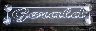 LED Namensschild Leuchtfarbe weiß > Gerald  24V LKW Trucker Auto Kraftfahrer