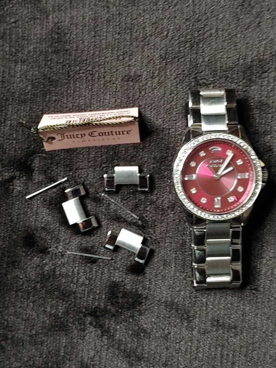 Juicy Couture Stella Red*Maroon Dial Crystals Silver Tone  display picture 2