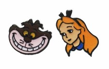 Cheshire Cat  Alice Metal Enamel Stud Earrings