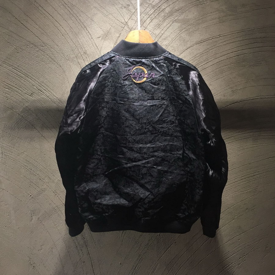 Mens Sukajan Souvenir Jacket Japanese Pattern Embroidery