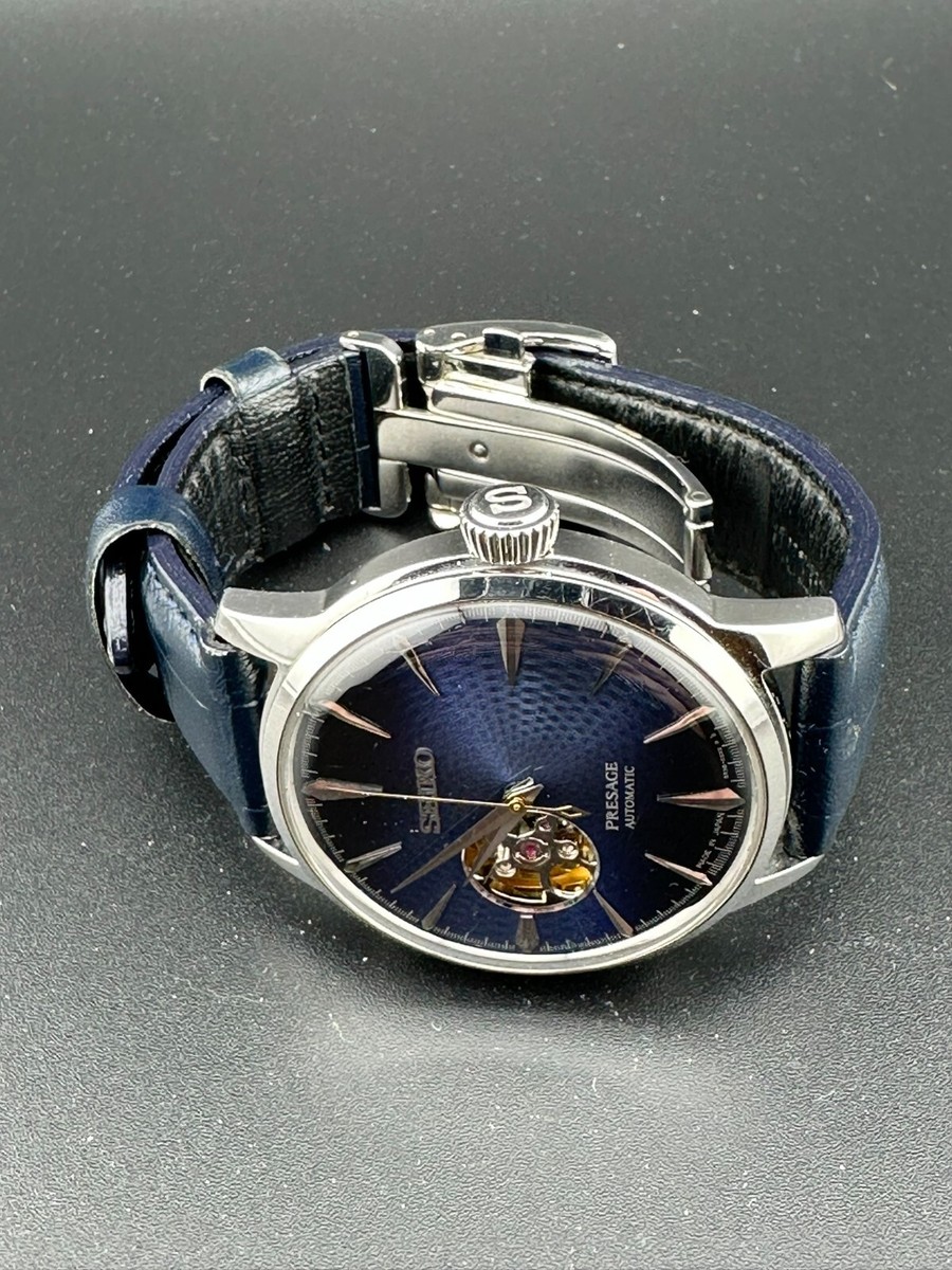Seiko Presage Blue Men's Automatic Open Heart Watch Seiko Presage Blue Men's Automatic Open Heart Watch