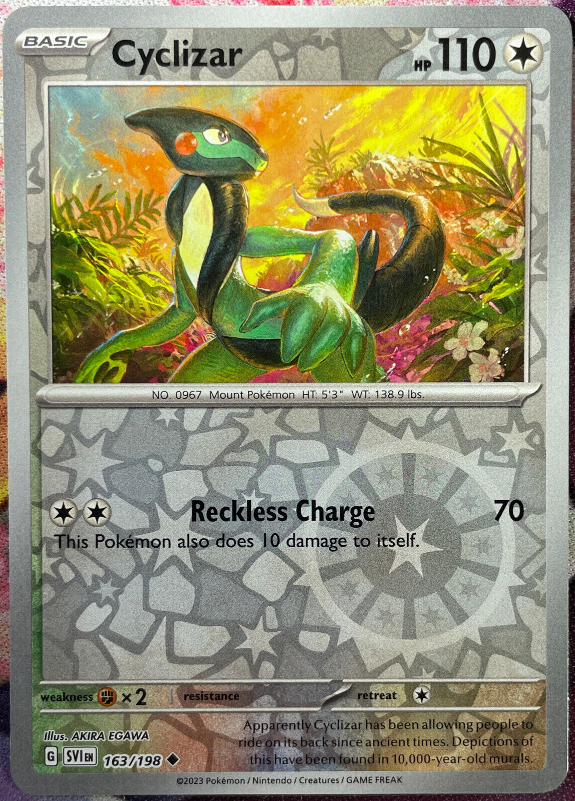 Cyclizar Reverse Holo - 163/198 - Scarlet & Violet Base Pokemon 2023