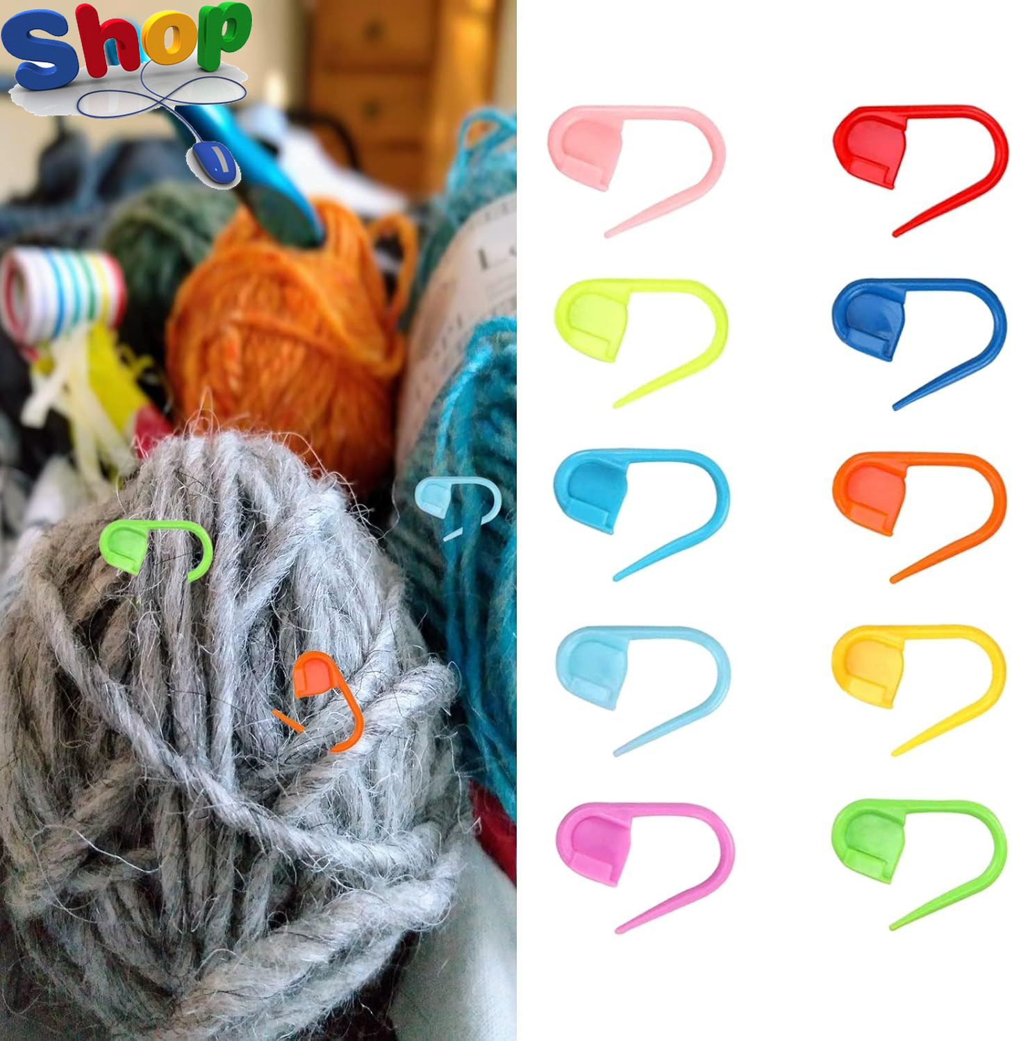 Stitch Markers Knitting, 50PCS Colorful Knitting Stitch Markers Knitting Markers