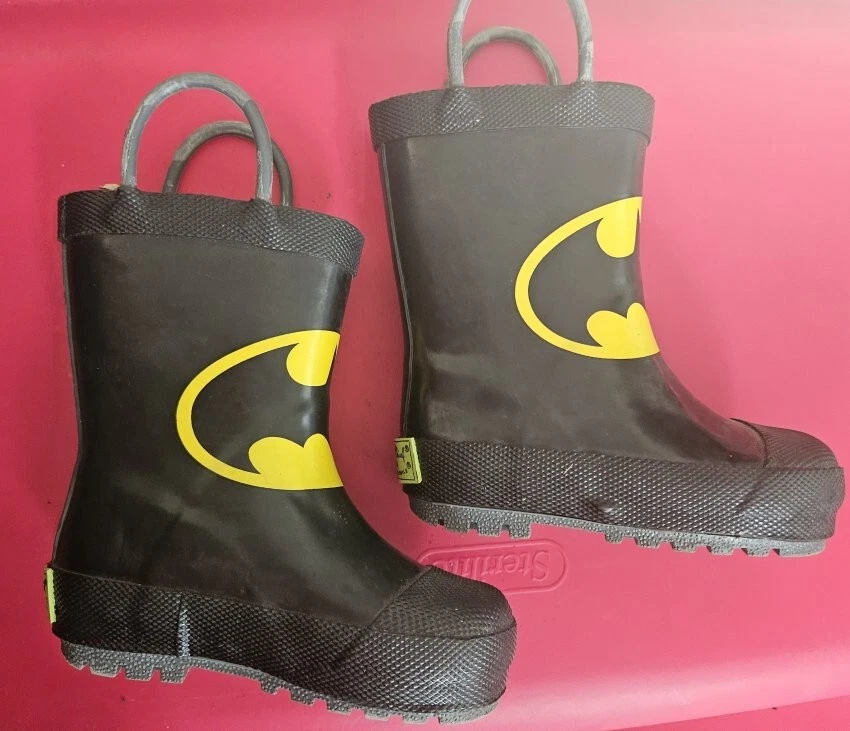 * Botas de lluvia impermeables Western Chief BATMAN negras niños pequeños talla 5-6 Foto 3 de 4