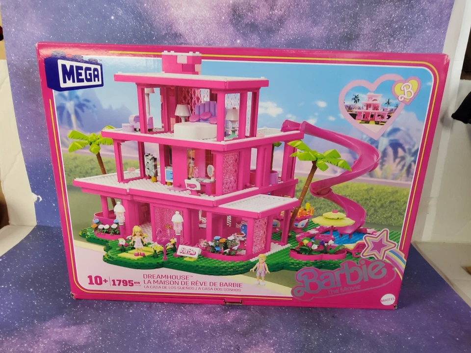 Mega Mattel Barbie The Movie Dreamhouse Building Block Set 1795 Pcs - Image 3 of 4