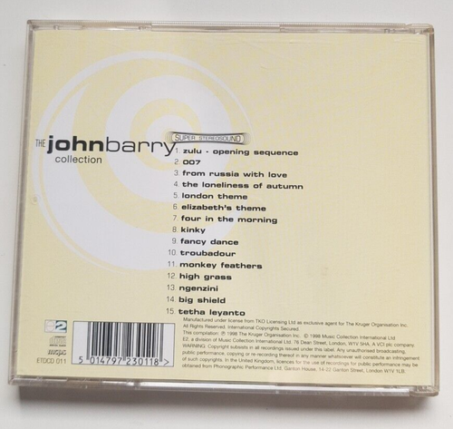 JOHN BARRY - The John Barry Collection Cd Compilation (1998) Soundtrack ETCD 011 - Foto 4 di 4