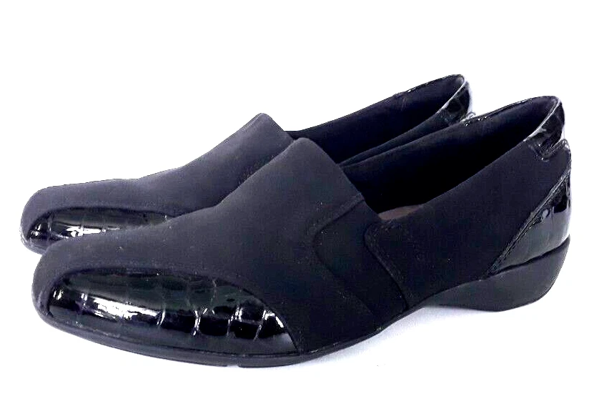 Scarpe da donna Clarks Everyday in pelle e tessuto taglia 7 5 M mocassino in vernice