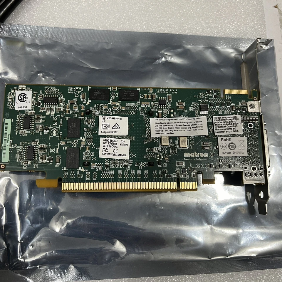 Matrox M9140 512MB GDDR2 M9140-E512LAF REV B PCI Express PCI-e Quad Video Card - Image 2 of 4