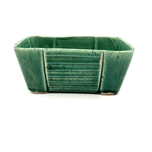 VTG Planter Green Glazed Rectangle Pottery 6.5 x 3.875 inch marked 1206-6 1/2