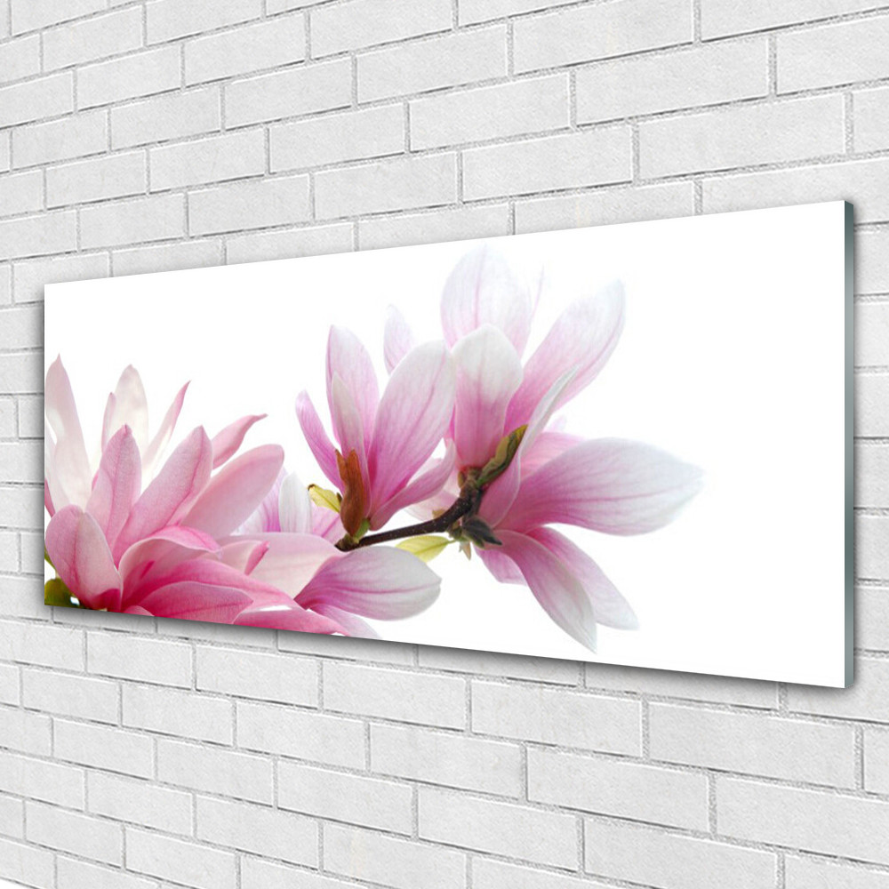 Tableau acrylique magnolia 125x50 cm pour illuminer un salon sombre