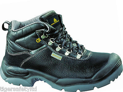 Delta Plus Sault S3 ESD Black Leather Safety Boots Steel Toe Work Boot | eBay