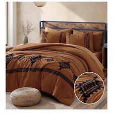 Boho Farmhouse Comforter Set, All-Season Bedding with Sheets Pillowcases, King