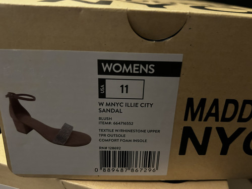 Madden NYC Illie City Glitzer-Sandalen Damengröße 11 neu im Karton hellbraun beige Glitzer - Bild 6 von 6