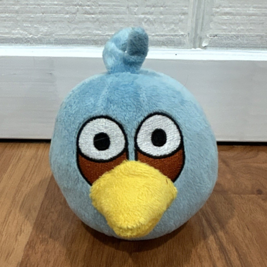 Angry Birds Blue Bird Plush Stuffed Animal Blue Yellow Black 2010 size 5”