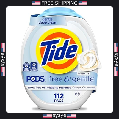 #ad #ad Tide PODS Free amp; Gentle Laundry Detergent Pacs 112 Count Ultra Convenience $62.89