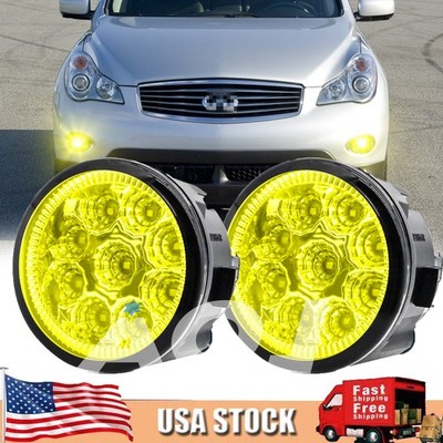 Pair Bumper LED Fogs Driving Lamps yellow For INFINITI EX35 2008-2012
