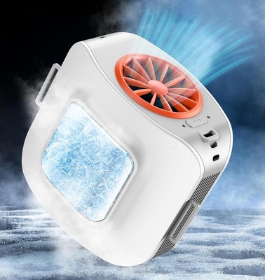 Portable Waist Fan 10000mAh Wearable Air Conditioner Ice Cooling Plate Neck Fan