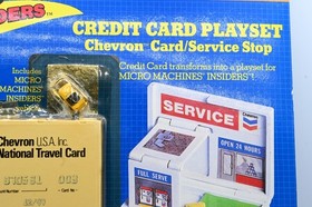 Micro Machines Insiders Credit Card Playset Chevron Service Stop Brand New