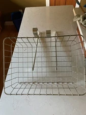 Vtg. Wald Schwinn  Metal Wire Bicycle Basket w/ Brackets, 18x13x6 Groceries Rare