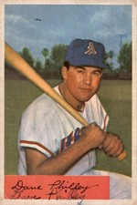 1954 Bowman #163 Dave Philley - writing