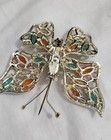 VTG. BUTTERFLY CAB STONE BROOCH W, MUTI STONES S-2.5 BY 2"  — photo 3