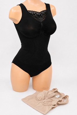 2 Pack Slim Support Waist Killer Bodysuits Size L 42/44 Black & Sandalh. SK5  