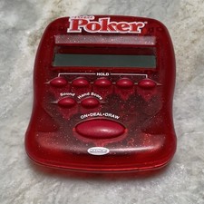 Radica Pocket Poker Electronic Handheld Game Video Poker Red Vintage/Tested