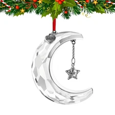 Christmas Moon Ornament Crystal Christmas Moon Hanging Ornament Clea