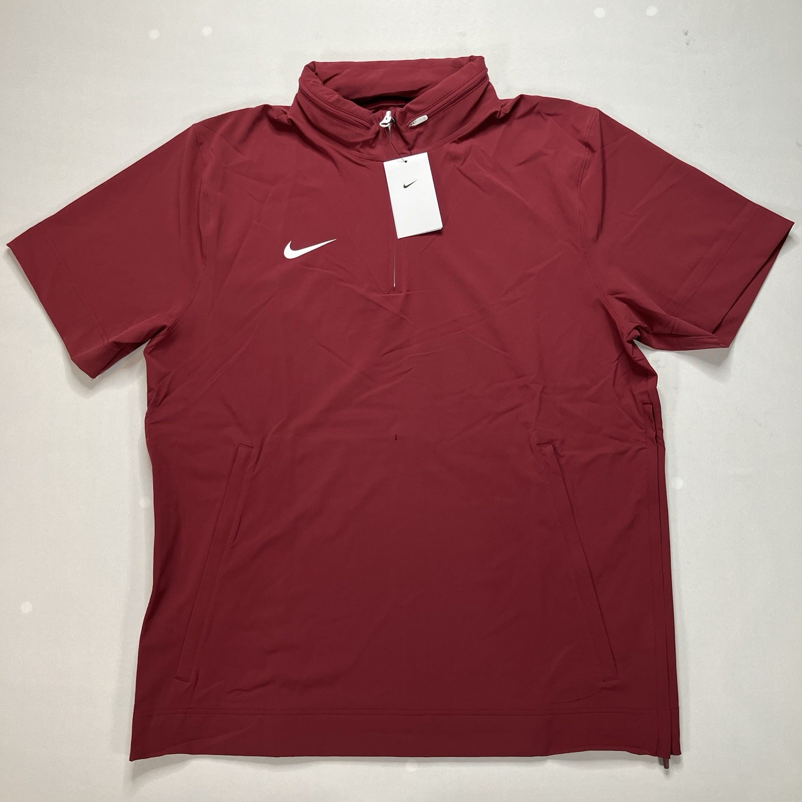 SACAI X NIKE FJ9548 Nike Calcio Giacca con Cappuccio Allenatori Sideline 1 4 Zip Giacca Marrone Taglia L