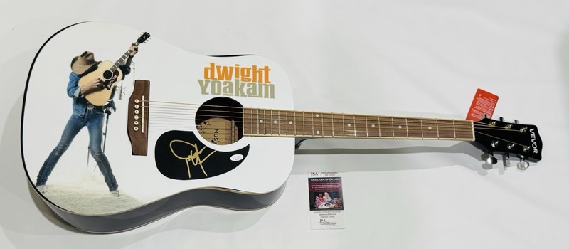 DWIGHT YOAKAM SIGNED FULL SIZE CUSTOM ACOUSTIC GUITAR COUNTRY LEGEND JSA COA