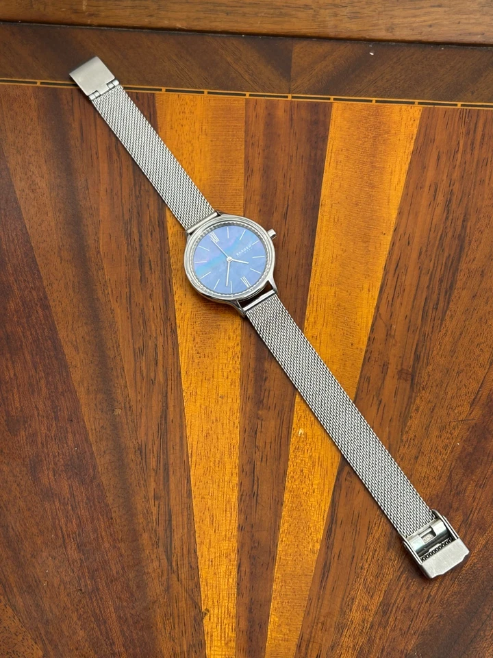 Skagen Watch Women Anita Lille SKW2862 Silver Tone Blue Dial 30mm New Battery - Image 2 of 4