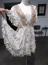 Boho Madrid Fringe Beaded Vtg Mini FESTIVAL y2k Lolita Hippy tassel Dress S M L