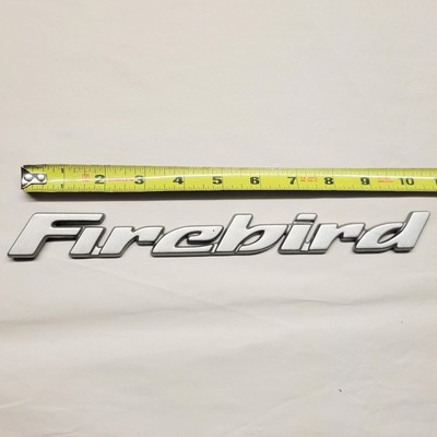 1993-2002 PONTIAC FIREBIRD OEM INTERCHANGEABLE DOOR SCRIPT EMBLEM - SILVER