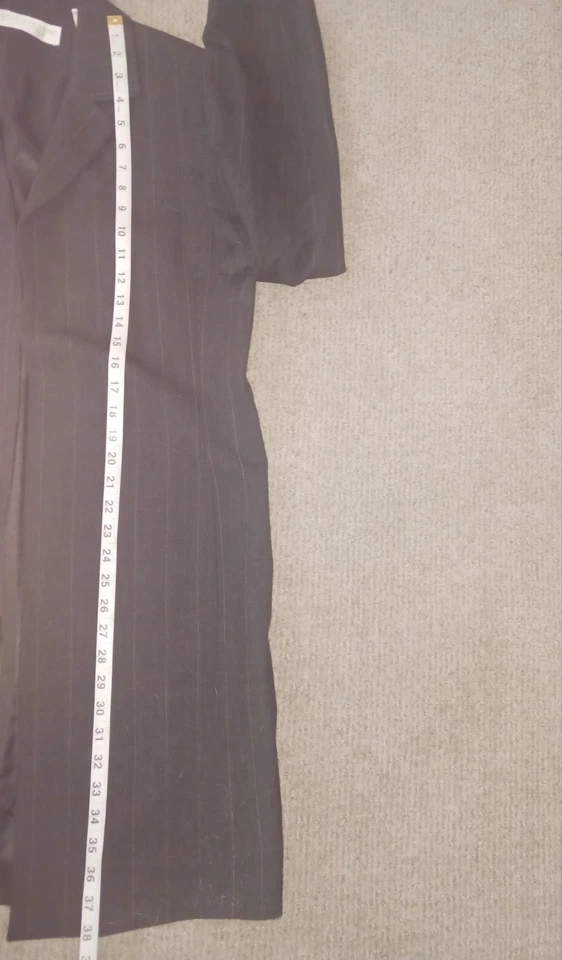 Chaqueta Traje Largo Colección Valerie Stevens Mujer Talla 12 Gris Tostado Rayas $165 Foto 4 de 4