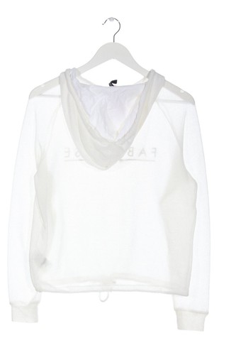 H&M DIVIDED Sudadera con capucha Mujeres Talla EU 36 blanco-negro look casual - Imagen 4 de 5