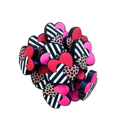 Lashicorn Hearts 2.7 inches (L) x 1.7 (W) x 1 inch (H), pink, black