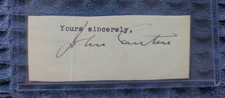 Rare Autograph of Australia's 14th PM John Curtin 1941 1945