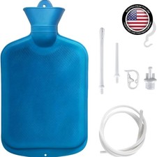 2l Home Enema Bag Kit With 2 Tips 60 Inch Silicone Hose Controlable Flow Valve