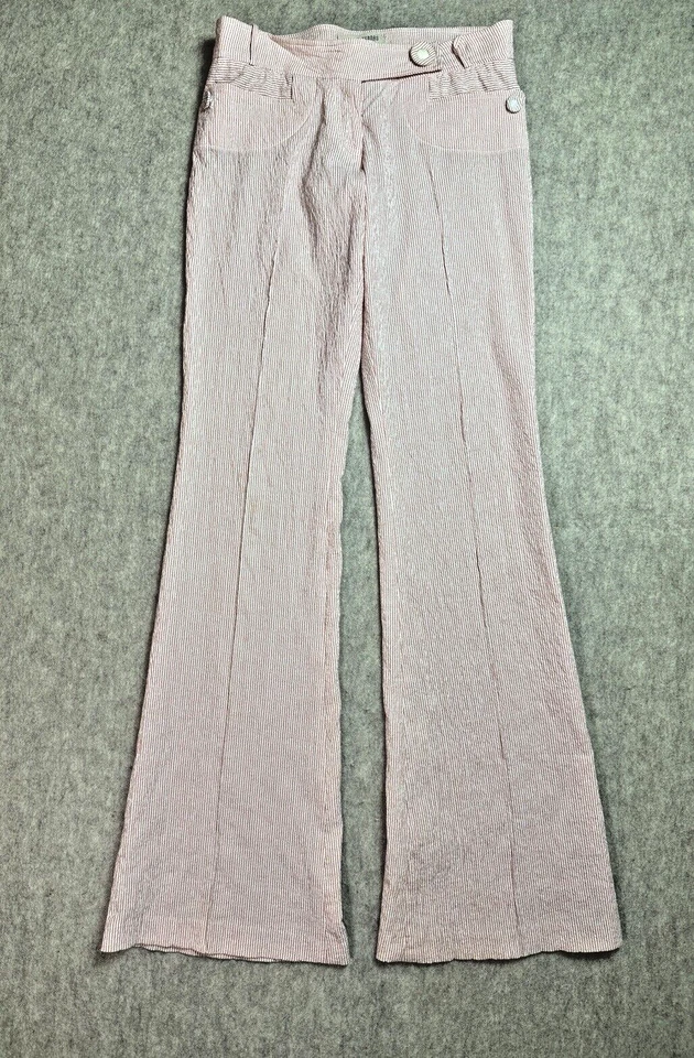 Louis Verdad Women’s Pink And White Vertical Striped Pants Size 2 - Image 1 of 4