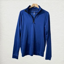 Cutter & Buck Blue Quarter-Zip Base Layer Pullover Long Sleeve S Outdoor Sports