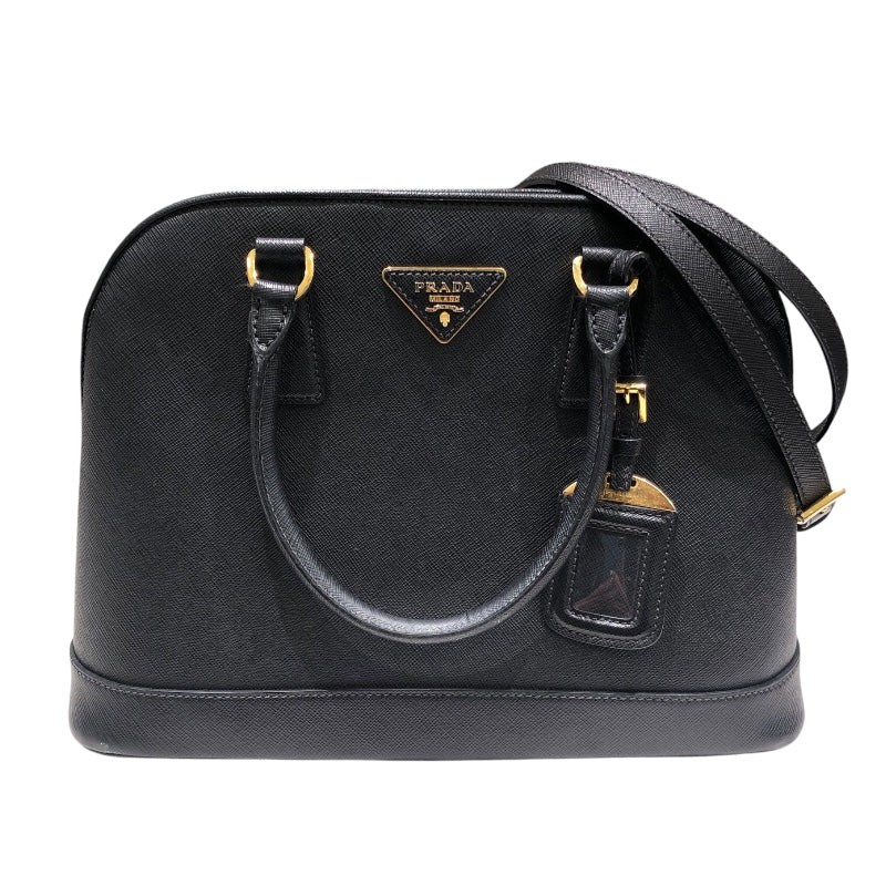 Prada Saffiano Leather Handbag in Black with Gold Hardware 1BA567 #2948
