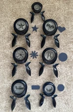 Lot of 7 Fiskars Hand Squeeze Paper Punches XL Shapes & Corner Cutter Pre-Owned