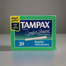 Vintage 1994 Tampax Super Tampons 20 Count  Sealed Box Green box Movie Prop
