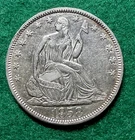 1858 Seated Liberty Silver Half Dollar 12.43 grams 50c Nice Details Ungraded