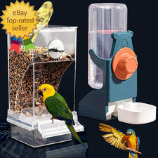 No Mess Bird Feeder Water Dispenser Set Automatic Parrot Feeder Cage Accessories