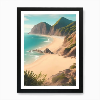 Sandstrand Landschaft Kunstdruck gerahmt Wandbild Poster Leinwanddruck Bild