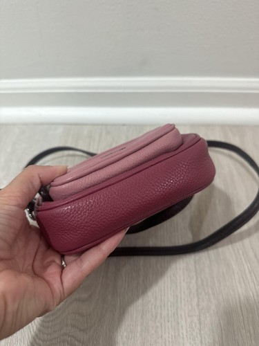 Coach Umhängetasche Damen Rosa Doppelreißverschluss Kamera Pebbled Leder Zweifarbig Mini - Bild 5 von 10